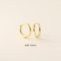 wholesale S925 Sterling Silver Minimalist Korean Plain Circle Round Ear Studs Light Surface Multiple Sizes Stackable Ear Hoops-0-16
