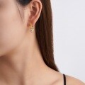 925 Silver Cross-Border Italian Gold Frosted Earrings, Moissanite, Ins Style-0-2