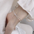 wholesale 925 Sterling Silver Korean-style Minimalist Double-layer Snake Bone Chain Bracelet, Versatile Gift for Best Friends, Women's Jewelry-0-3