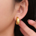 wholesale 18K Gold Plated 925 Sterling Silver Vintage Minimalist Bean Stud Earrings-0-4