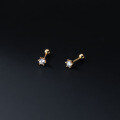 wholesale S925 Silver Nalan Summer Stud Earrings for Women, Minimalist and Delicate Single Diamond Threaded Light Bead Small Earrings M00148-0-1