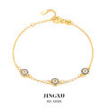 wholesale 925 Sterling Silver Evil Eye Bracelet Light Luxury High-End with Zircon Inlaid Chain Cross-Border Europe and America Summer Jewelry-0-0