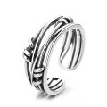 wholesale S925 Sterling Silver Multi-Layer Line Braided Twisted Ring Trendy Internet Celebrity Unisex Style Index Finger Ring-0-4