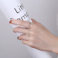 wholesale S925 Sterling Silver Korean Dongdaemun Minimalist Fresh Pig Nose Tassel Adjustable Chain Ring-0-3