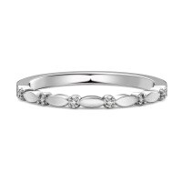 wholesale S925 Sterling Silver Minimalist Geometric Round Diamond Inlaid Unisex Couple Rings, Ins Style High-End Plain Silver Matching Bands-Platinum DY121198-SW-WH 8