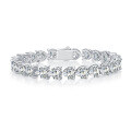 wholesale 18k Gold Plated S925 Silver Full Moissanite 65mm Heart-shaped Luxury Bracelet-0-0