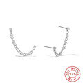 wholesale S925 Sterling Silver C-shaped Hoop Earrings with Inlaid Colored Diamonds, Ins Style, Ear Clips for Women, Korean Version, Niche Design-0-10