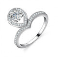 Silver Moissanite Princess Crown Ring for Live Streaming Supply-0-2