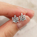 wholesale S925 Sterling Silver Small Turtle Stud Earrings, Marine Life, Exquisite and Cute, Niche Design Ear Jewelry-0-1