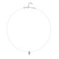 Sterling Silver 1-Carat Moissanite Mermaid's Tear Pendant Necklace-0-3