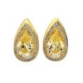 wholesale Metal material first, Zhuozhifan Jewelry new drop-shaped 33 carat white 7*10 high-carbon diamond pear earrings-0-0