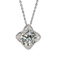 925 Silver Four-Leaf Clover Moissanite Pendant Necklace, Cross-border Dropshipping-0-3