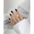 wholesale S925 Sterling Silver 470 Korean Version INS Indie Design Minimalist Textured Cable Twist Open Ring for Women-0-3