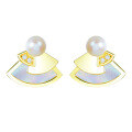 wholesale 925 Sterling Silver Fashion Natural Pearl Ear Studs, High-End Minimalist Niche Autumn Winter Versatile Luxury Earrings Wholesale-0-4