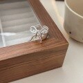 wholesale S925 Sterling Silver Korean-style Bow Ring for Women, Small and Niche, Luxurious Hollow Bow Band with a High-end Feel-0-4