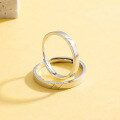 wholesale S925 Sterling Silver Open-Ended Minimalist Couple Rings, Niche Design for Valentine's Day Gift-0-3