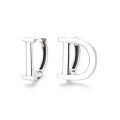 wholesale S925 Sterling Silver French Retro Minimalist Hollow-Out Letter ID Ear Clasp Street Style Daily Versatile Earrings for Women-0-5