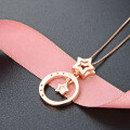 wholesale S925 Sterling Silver Women's Star and Circle Pendant Necklace with Zirconia, Sweet Diamond-Accented Simple Ins Style Jewelry-0-3