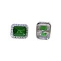 wholesale S925 Sterling Silver Earrings Retro Cultivated Emerald Cut 6*8 Summer Versatile Women's Jewelry Live-0-3