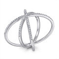 wholesale 925 Sterling Silver Wholesale Multi-Layer Stackable Rings for Women, Exaggerated Cross Design Triple Band Index Finger Rings, Popular in Europe and America-0-4