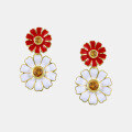 wholesale S925 Sterling Silver Original Niche Design Micro-Inlaid Zirconia Chic Daisy Flower Earrings Summer Wholesale-0-3