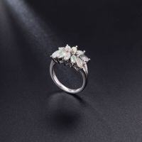 wholesale S925 Silver Natural Topaz Ring with Tourmaline, Garnet, and Peridot Gemstones Cross-BorderRing-Natural Opal Ring  US Size 5 (Domestic Size 11)