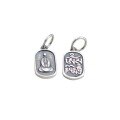 wholesale 925 Sterling Silver Simplified Buddha Pendant with Sanskrit Inscription on Back, Retro Ethnic Style Personalized DIY Charm-0-4
