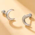 wholesale S925 Silver Screw Ear Stud, Moon Ear Stud for Women, Small and Dainty, Easy to Heal, Suitable for Daily Wear, Cartilage Earring-0-2