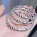 wholesale 999 Silver Solid Push-Pull Matte Vintage Craft Handmade Bracelet for Women, Duan Yin TikTok Viral Bangle-0-1