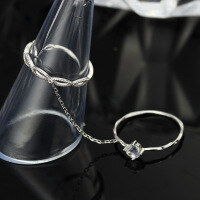 wholesale 925 Sterling Silver Mid Finger Minimalist Ring Natural Moonstone Knuckle Wave Ring for Women, Japanese Sweet Cross Stackable Ring-Moonstone Stacking Rings No. 10