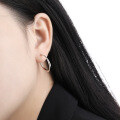 wholesale S925 Sterling Silver Minimalist Geometric Hoop Earrings for Women, Small and Simple, High-End Style-0-2