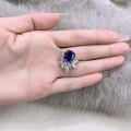 wholesale 925 Silver Shipei Jewelry 6ct Synthetic Sapphire Chubby Square 10*11 High-End Feeling Ring for Women-0-2