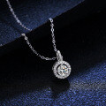 S925 Sterling Silver 50-Point Moissanite Pendant Necklace for Women-0-0