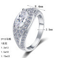 S925 Silver Moissanite Marquise Evil Eye Ring Women's Luxury-0-3