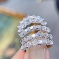 wholesale S925 Sterling Silver Overall Red Elk Niche Design Light Luxury Ins Micro-Inlaid Zirconia Ring Exquisite High-End Feel Ring-BZ0593-White Gold US Size 8