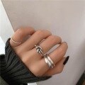wholesale S925 Silver Retro-Style Cross Knot Adjustable Ring for Women, Minimalist Ins Fashion Index Finger Ring-0-1