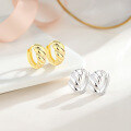 wholesale S925 silver autumn and winter twist earrings for women, small batch design, high-end feel, croissant hoop, elegant ear hoops wholesale-0-2