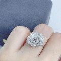wholesale S925 Silver New Camellia Ring Fashion Luxury Inlay Ring Factory Direct Wholesale-0-3