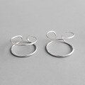 wholesale S925 Sterling Silver Double Ring Open Adjustable Minimalist Stacking Band for Women-0-1