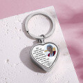 wholesale Metal Photo Resin Heart Keychain Minimalist Memorial Keepsake for Loved Ones-0-0
