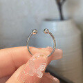wholesale S925 Sterling Silver Open-Ended Minimalist Ballpoint Pen Ring, Fashionable Niche Versatile Exquisite Stackable Knuckle Ring-0-2