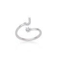 wholesale S925 Sterling Silver 26 Letter Ring, Fashionable Minimalist Everyday Versatile Open-Ended Adjustable One-Size Ring-0-14