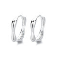 wholesale S925 Sterling Silver European and American Cross-Border Geometric Irregular Square Buckle Minimalist Niche Design Versatile Earrings and Ear Clips-0-4