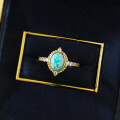 wholesale S925 Silver Gold-Plated Opal Dreamy Blue Courtly Style Luxury Ring-0-3