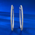 wholesale S925 Silver New European and American Large Hoop Earrings with High-Carbon Diamonds, Minimalist Ear Clasps, Fashion-Forward and Versatile Cross-Border Style for Live Streaming Distribution-0-1