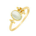 wholesale S925 Silver Plated 14K Gold New Arrival Fashion Niche Design Style Peridot Ring-0-0