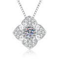 S925 Sterling Silver Moissanite New Chinese Style Pendant Necklace-0-3
