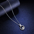 925 Silver 1ct Moissanite V-Necklace Women's Fashion Pendant-0-0