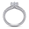 wholesale S925 Sterling Silver Double Row Zircon Six-Prong Ring for Women,-0-2