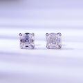wholesale 925 silver new style 2ct pagoda-shaped D-color moissanite Asscher-cut earrings cross-border bestseller-0-2